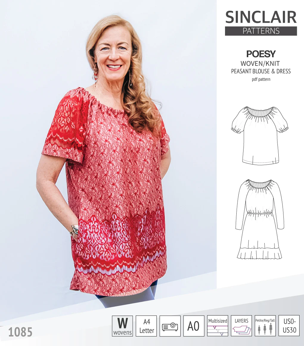 Poesy woven / knit peasant style blouse, tunic and dress (PDF) - Image 29
