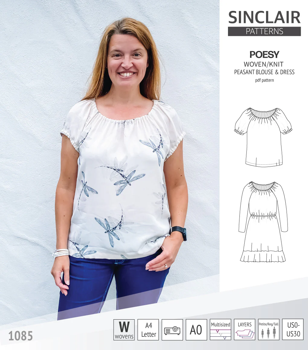 Poesy woven / knit peasant style blouse, tunic and dress (PDF) - Image 3