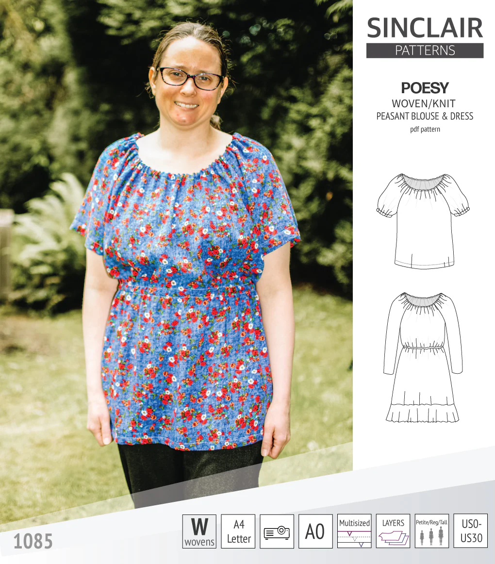 Poesy woven / knit peasant style blouse, tunic and dress (PDF) - Image 30