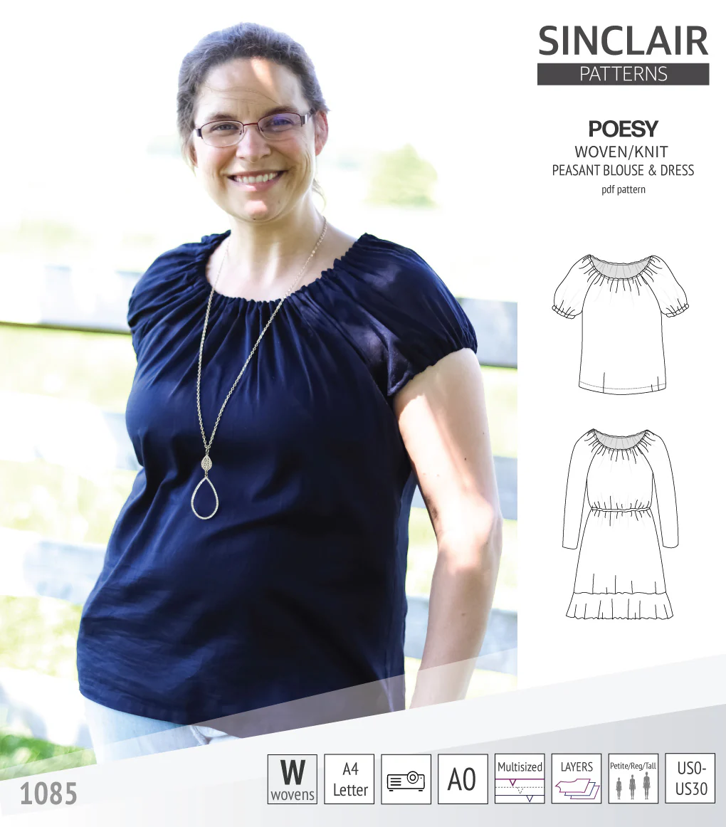 Poesy woven / knit peasant style blouse, tunic and dress (PDF) - Image 31