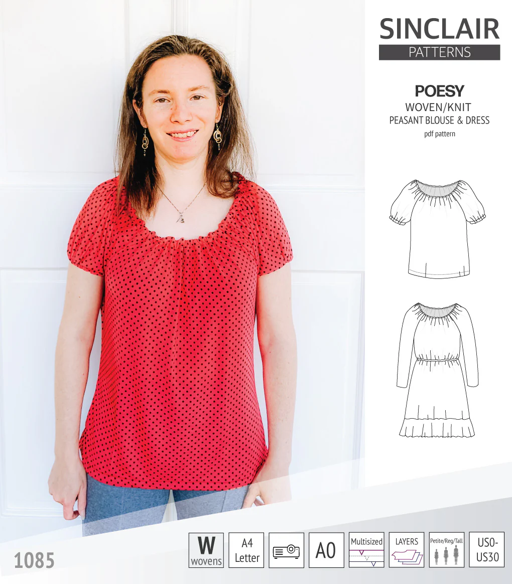 Poesy woven / knit peasant style blouse, tunic and dress (PDF) - Image 32