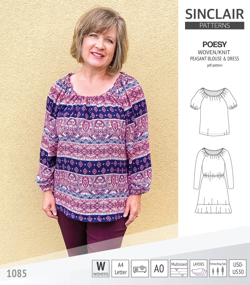 Poesy woven / knit peasant style blouse, tunic and dress (PDF) - Image 33