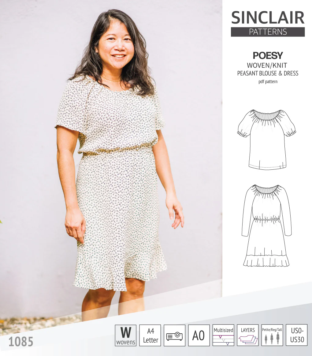 Poesy woven / knit peasant style blouse, tunic and dress (PDF) - Image 34