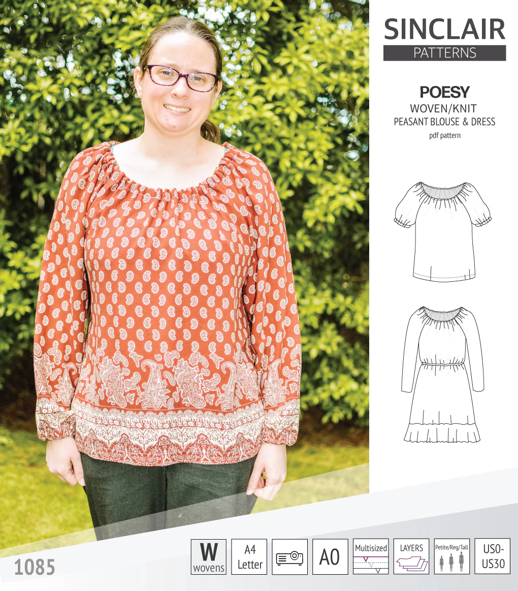 Poesy woven / knit peasant style blouse, tunic and dress (PDF) - Image 35