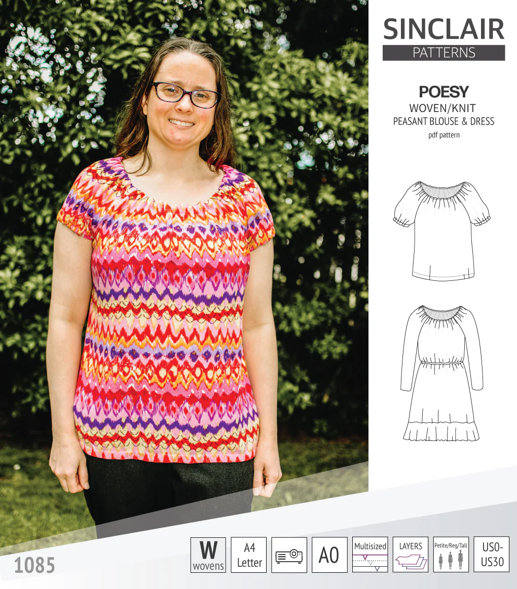 Poesy woven / knit peasant style blouse, tunic and dress (PDF) - Image 36