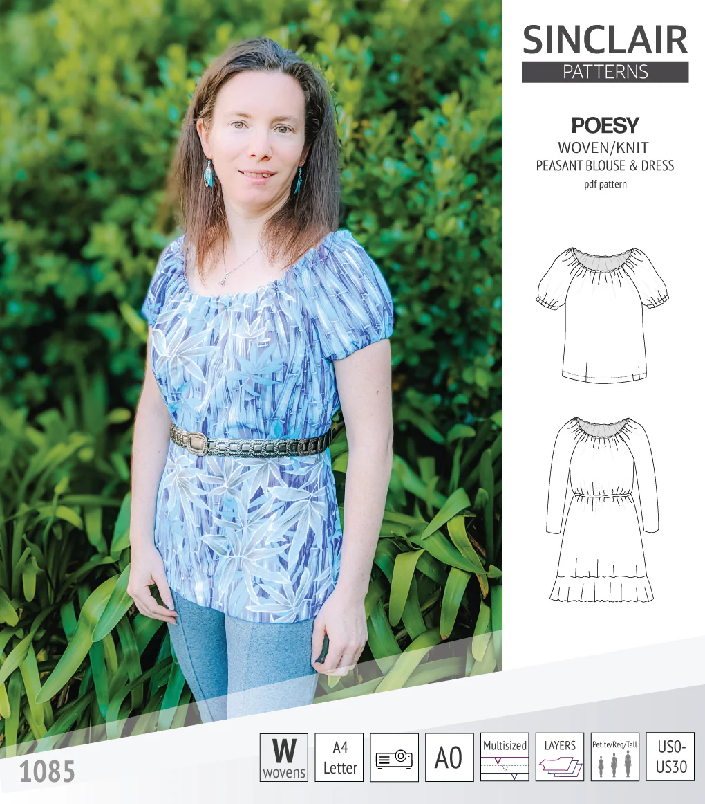 Poesy woven / knit peasant style blouse, tunic and dress (PDF) - Image 37