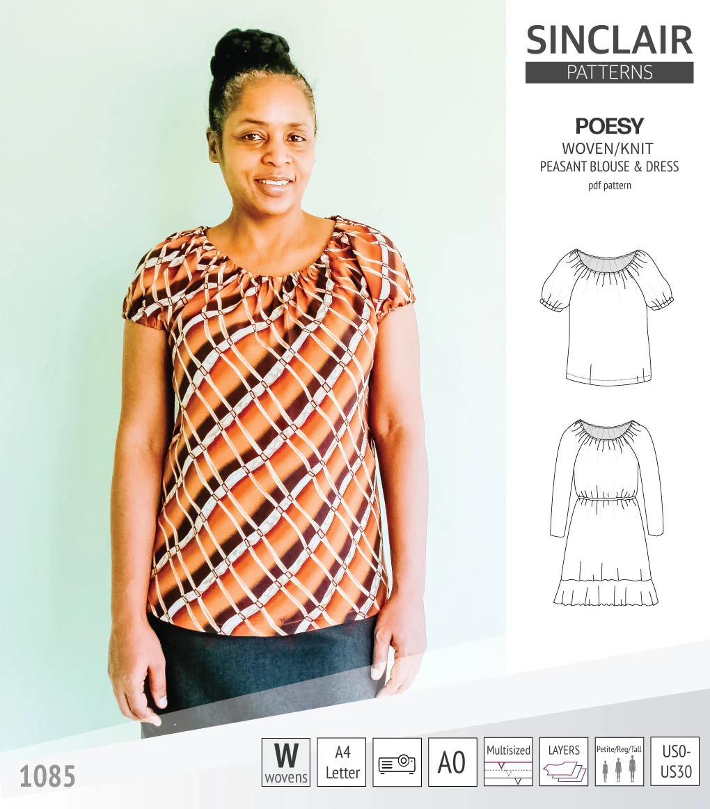 Poesy woven / knit peasant style blouse, tunic and dress (PDF) - Image 39