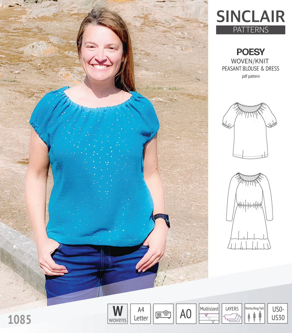 Poesy woven / knit peasant style blouse, tunic and dress (PDF) - Image 4