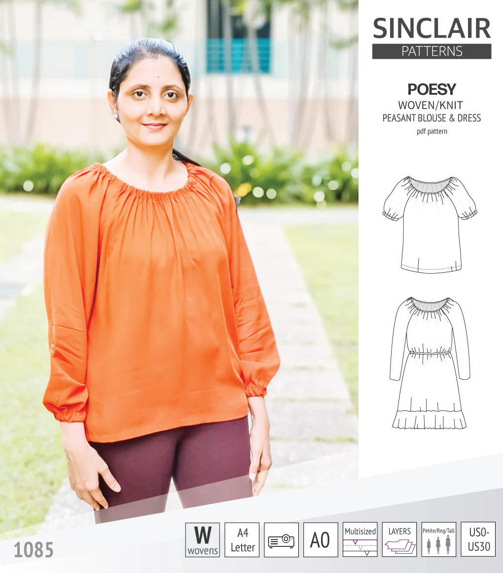 Poesy woven / knit peasant style blouse, tunic and dress (PDF) - Image 40