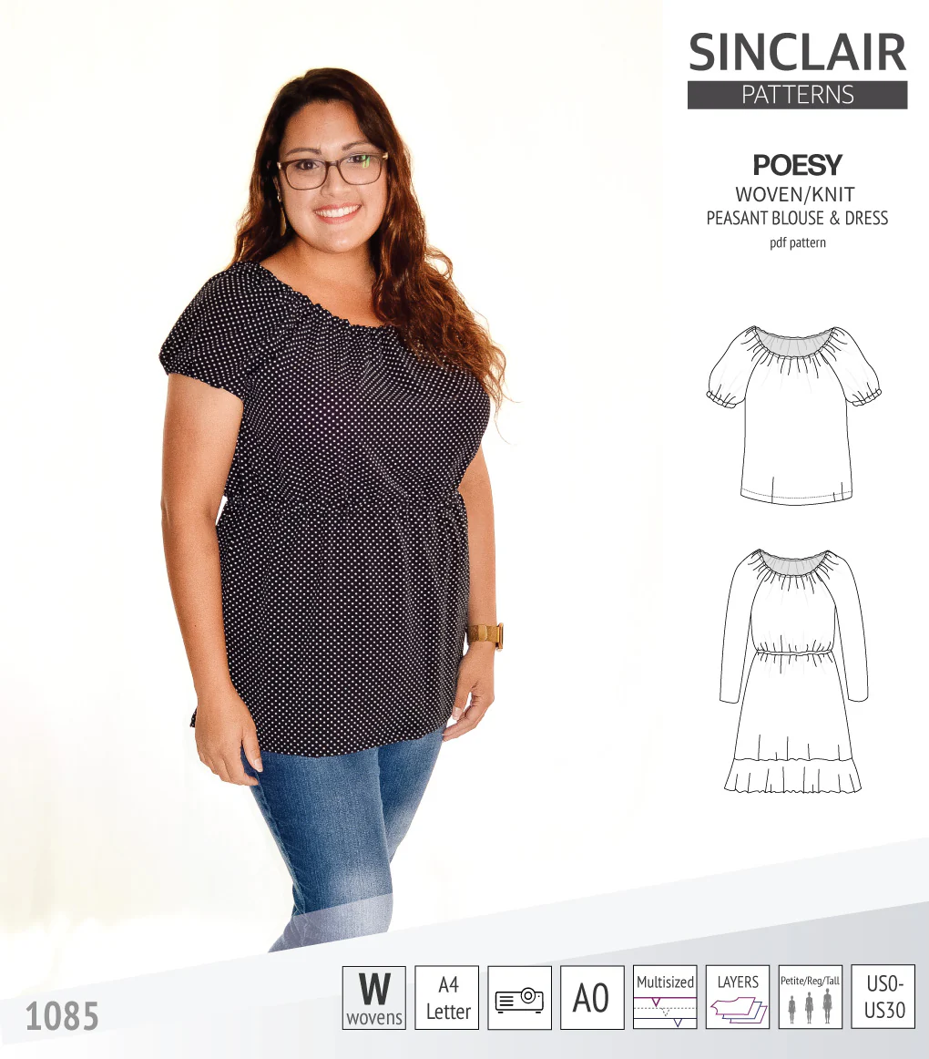 Poesy woven / knit peasant style blouse, tunic and dress (PDF) - Image 41