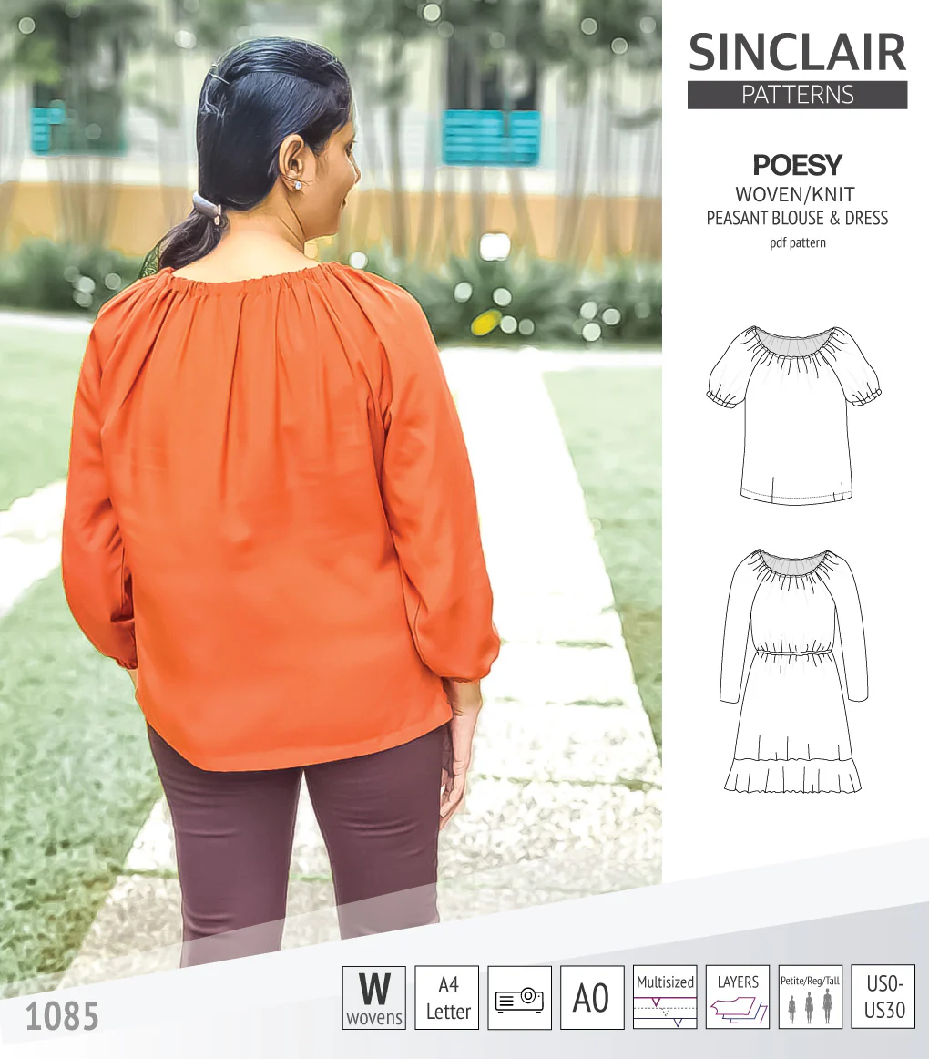 Poesy woven / knit peasant style blouse, tunic and dress (PDF) - Image 42