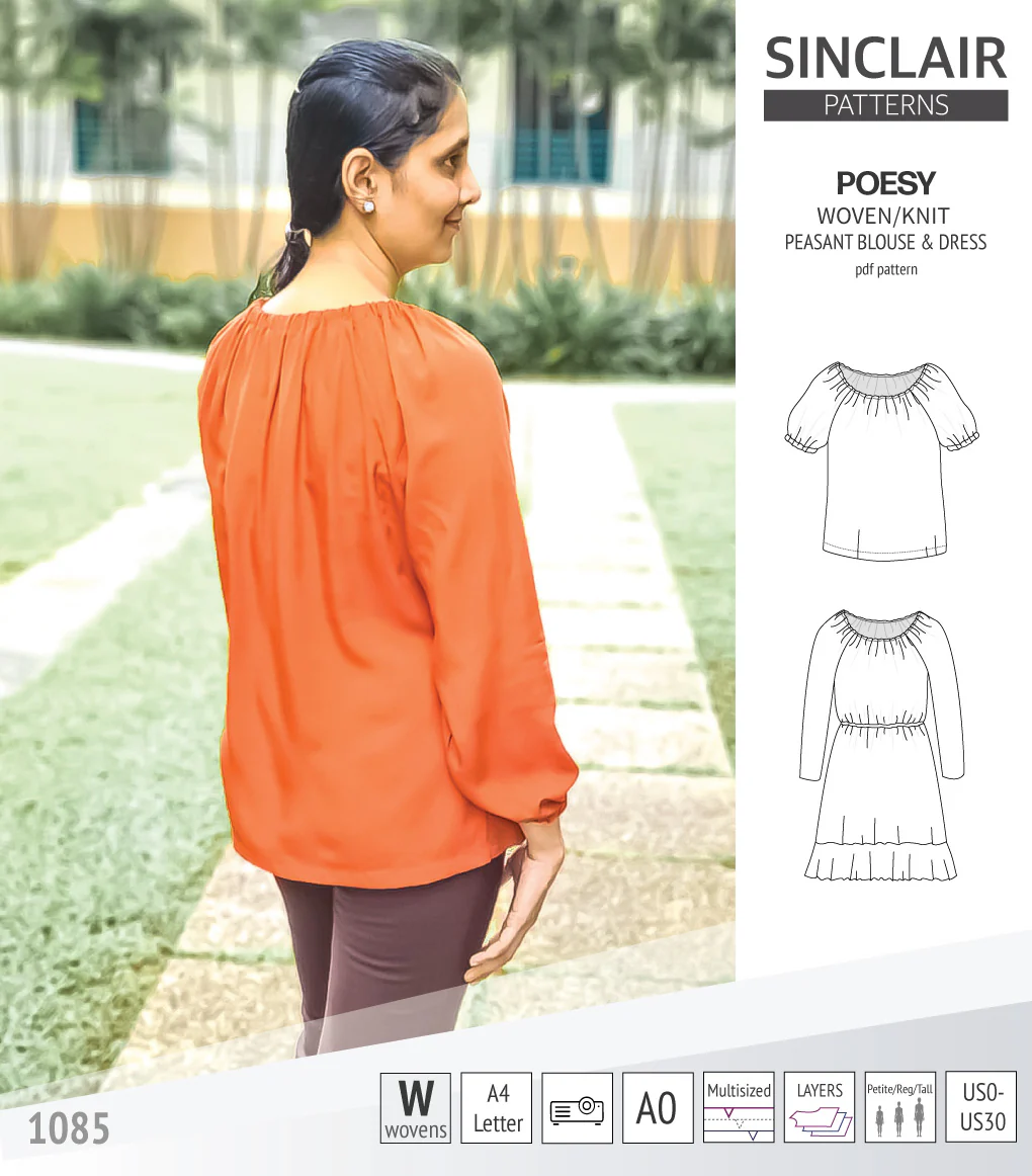 Poesy woven / knit peasant style blouse, tunic and dress (PDF) - Image 43