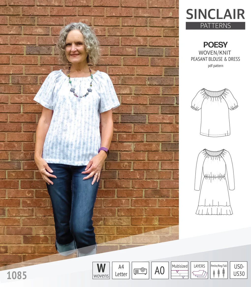 Poesy woven / knit peasant style blouse, tunic and dress (PDF) - Image 44