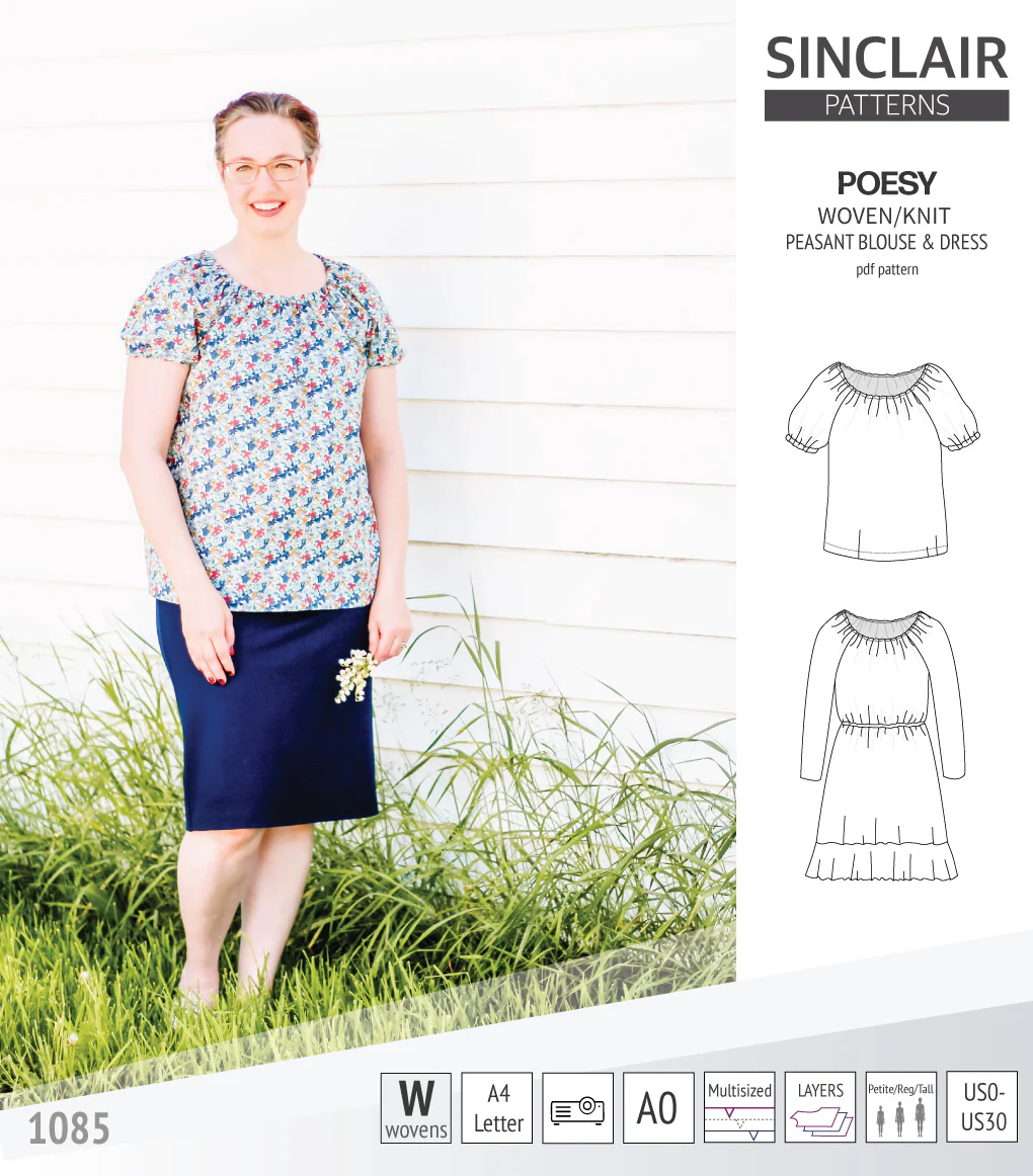 Poesy woven / knit peasant style blouse, tunic and dress (PDF) - Image 46