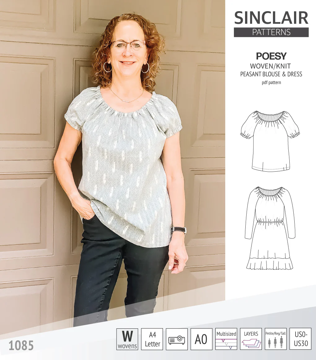 Poesy woven / knit peasant style blouse, tunic and dress (PDF) - Image 47