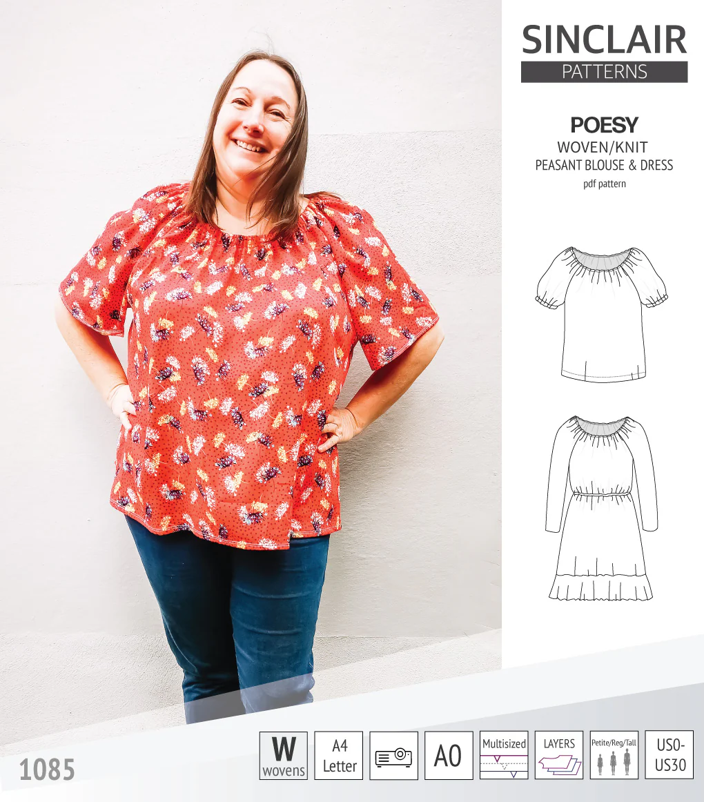 Poesy woven / knit peasant style blouse, tunic and dress (PDF) - Image 49