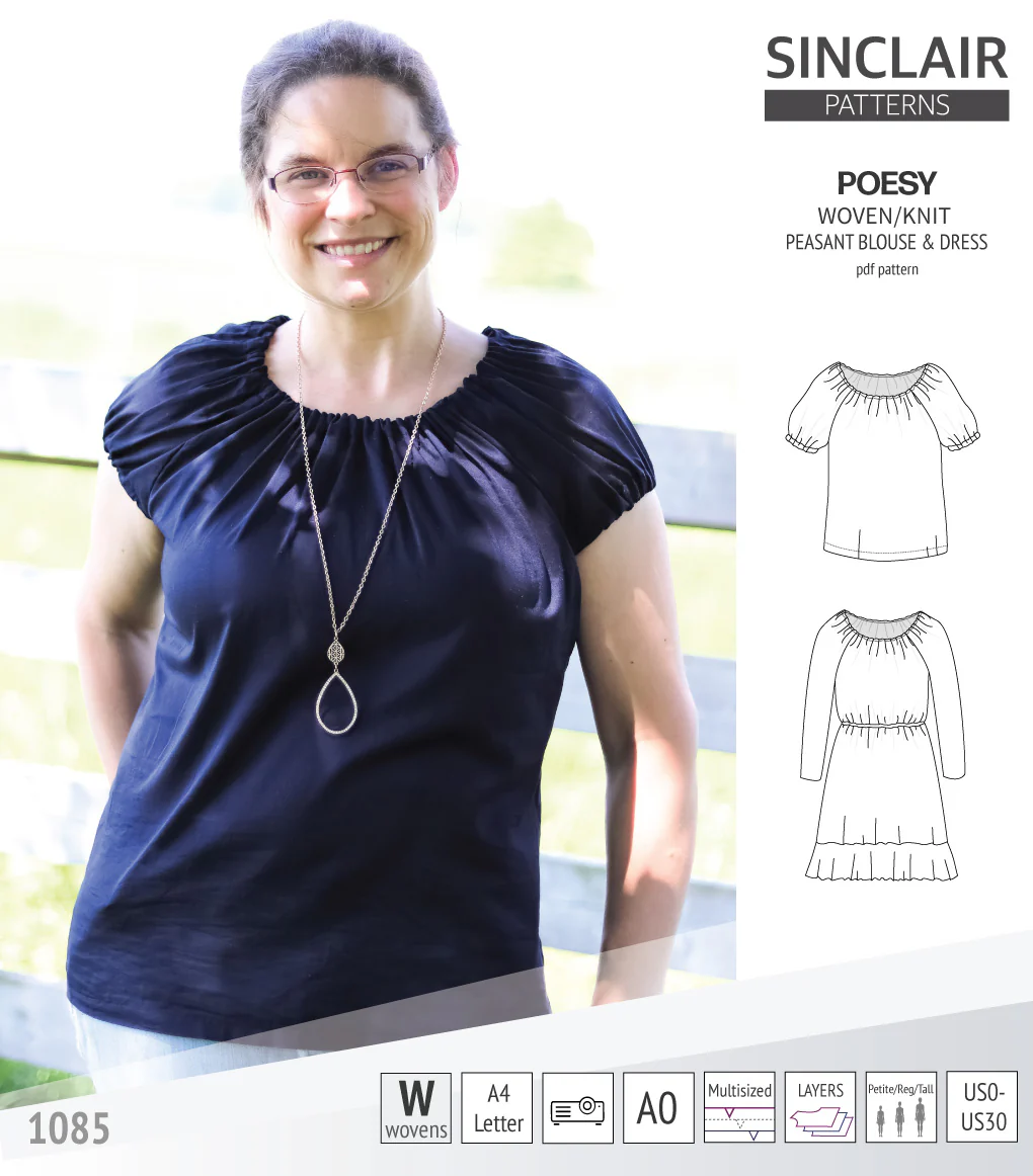 Poesy woven / knit peasant style blouse, tunic and dress (PDF) - Image 5