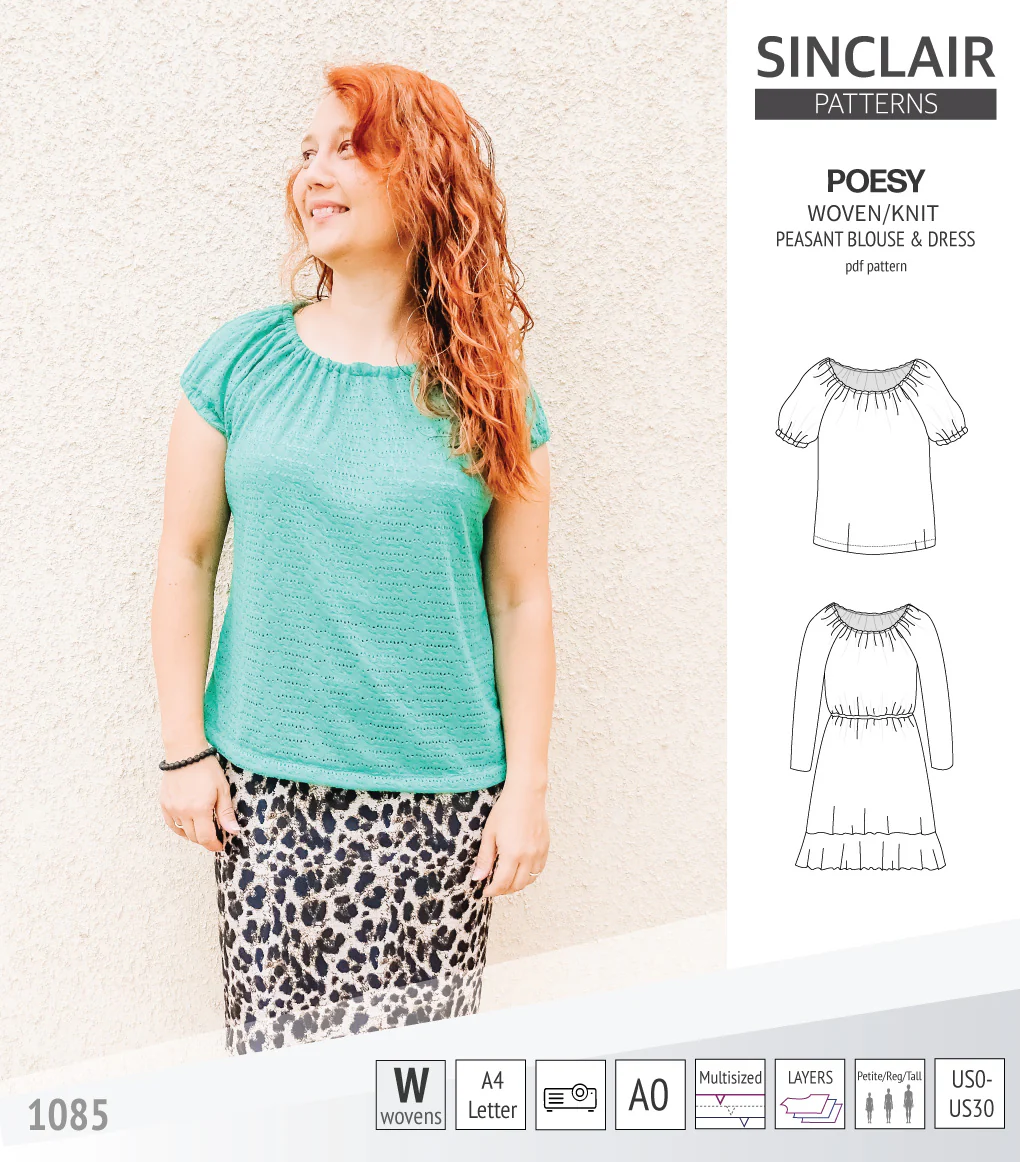 Poesy woven / knit peasant style blouse, tunic and dress (PDF) - Image 50