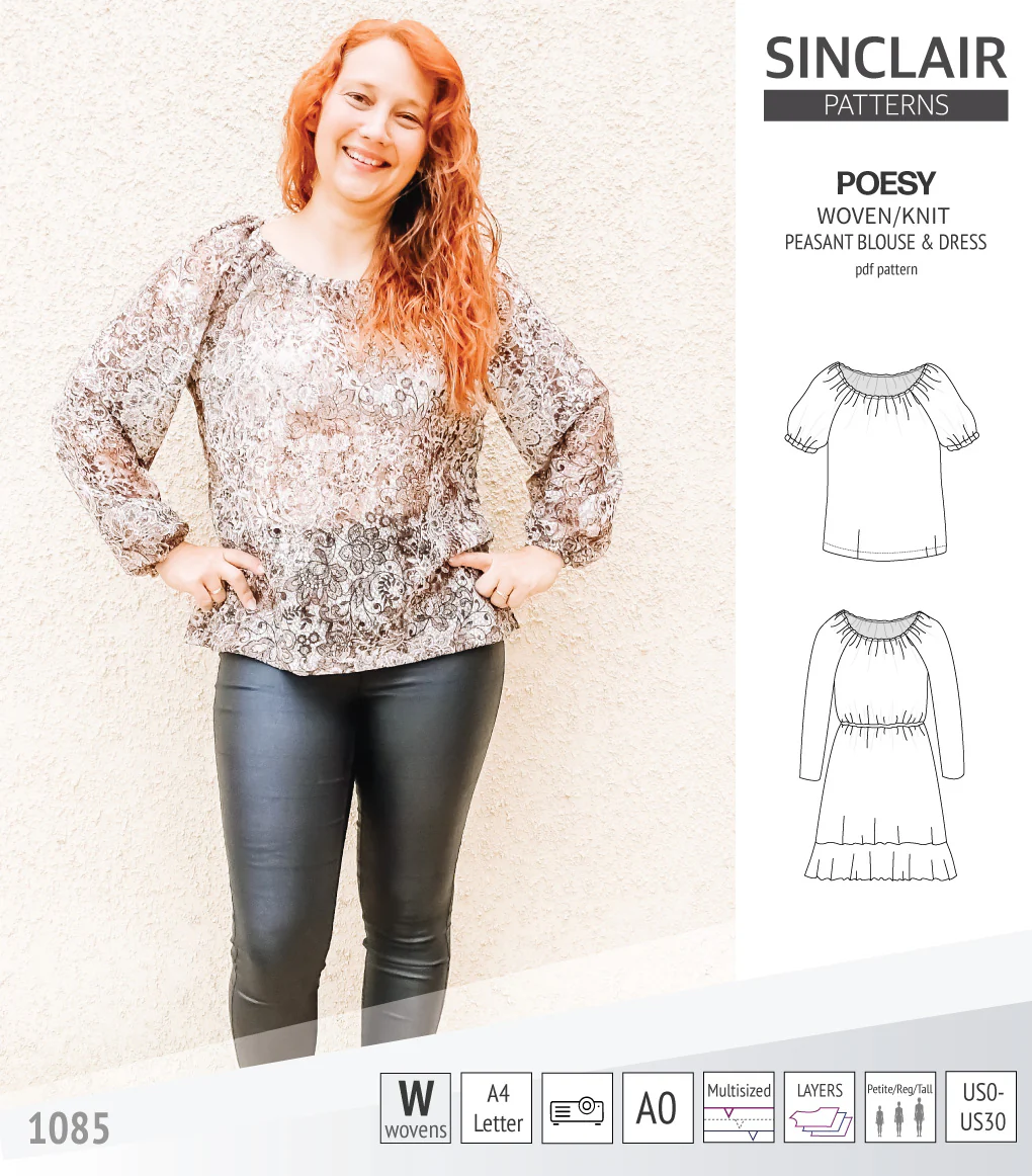 Poesy woven / knit peasant style blouse, tunic and dress (PDF) - Image 51