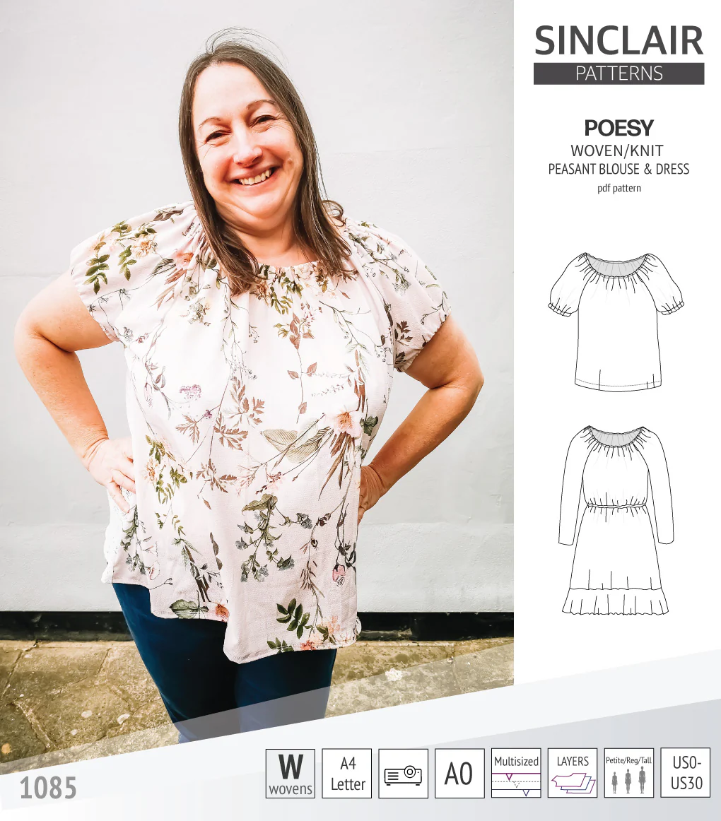 Poesy woven / knit peasant style blouse, tunic and dress (PDF) - Image 52