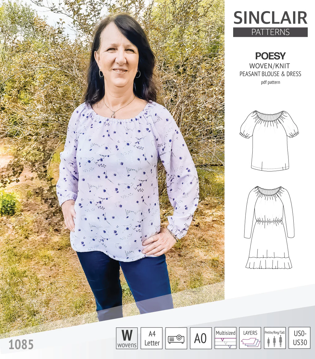 Poesy woven / knit peasant style blouse, tunic and dress (PDF) - Image 53