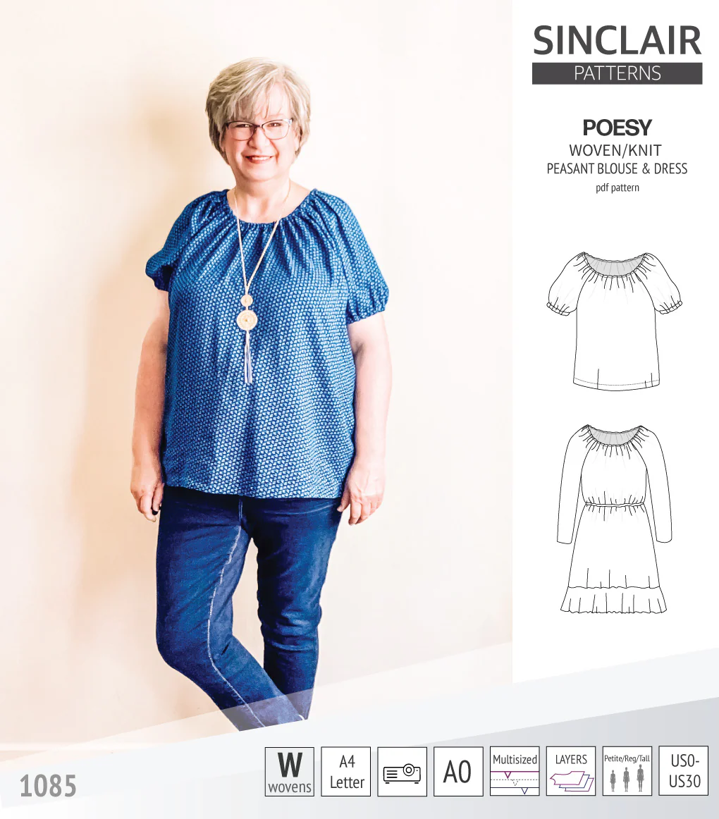 Poesy woven / knit peasant style blouse, tunic and dress (PDF) - Image 55