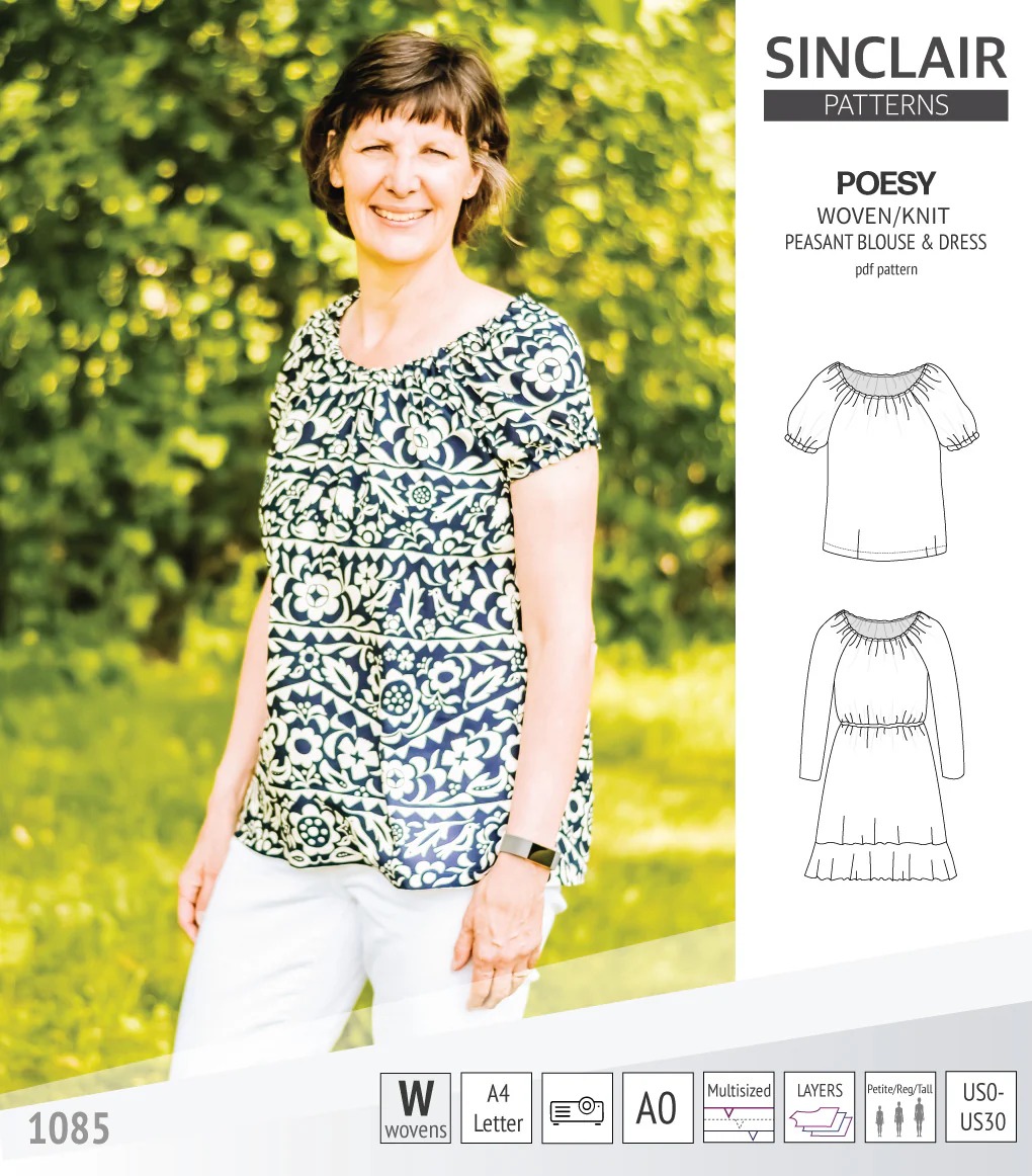 Poesy woven / knit peasant style blouse, tunic and dress (PDF) - Image 56