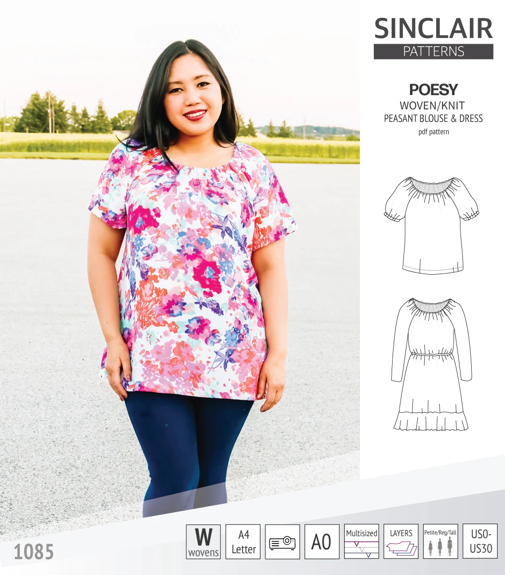 Poesy woven / knit peasant style blouse, tunic and dress (PDF) - Image 57
