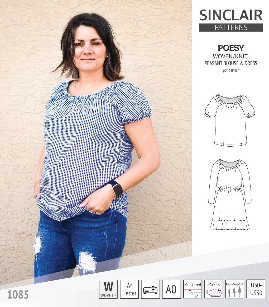 Poesy woven / knit peasant style blouse, tunic and dress (PDF) - Image 6