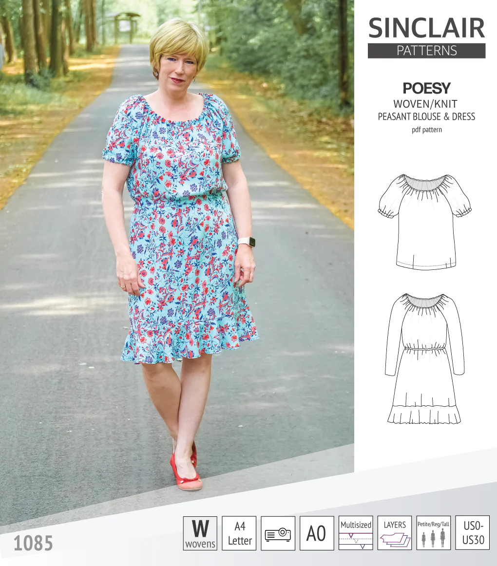 Poesy woven / knit peasant style blouse, tunic and dress (PDF) - Image 60