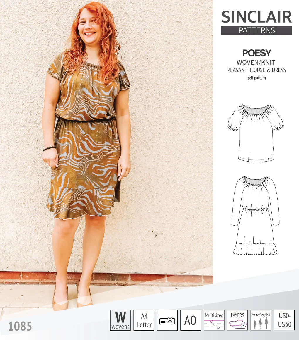 Poesy woven / knit peasant style blouse, tunic and dress (PDF) - Image 61