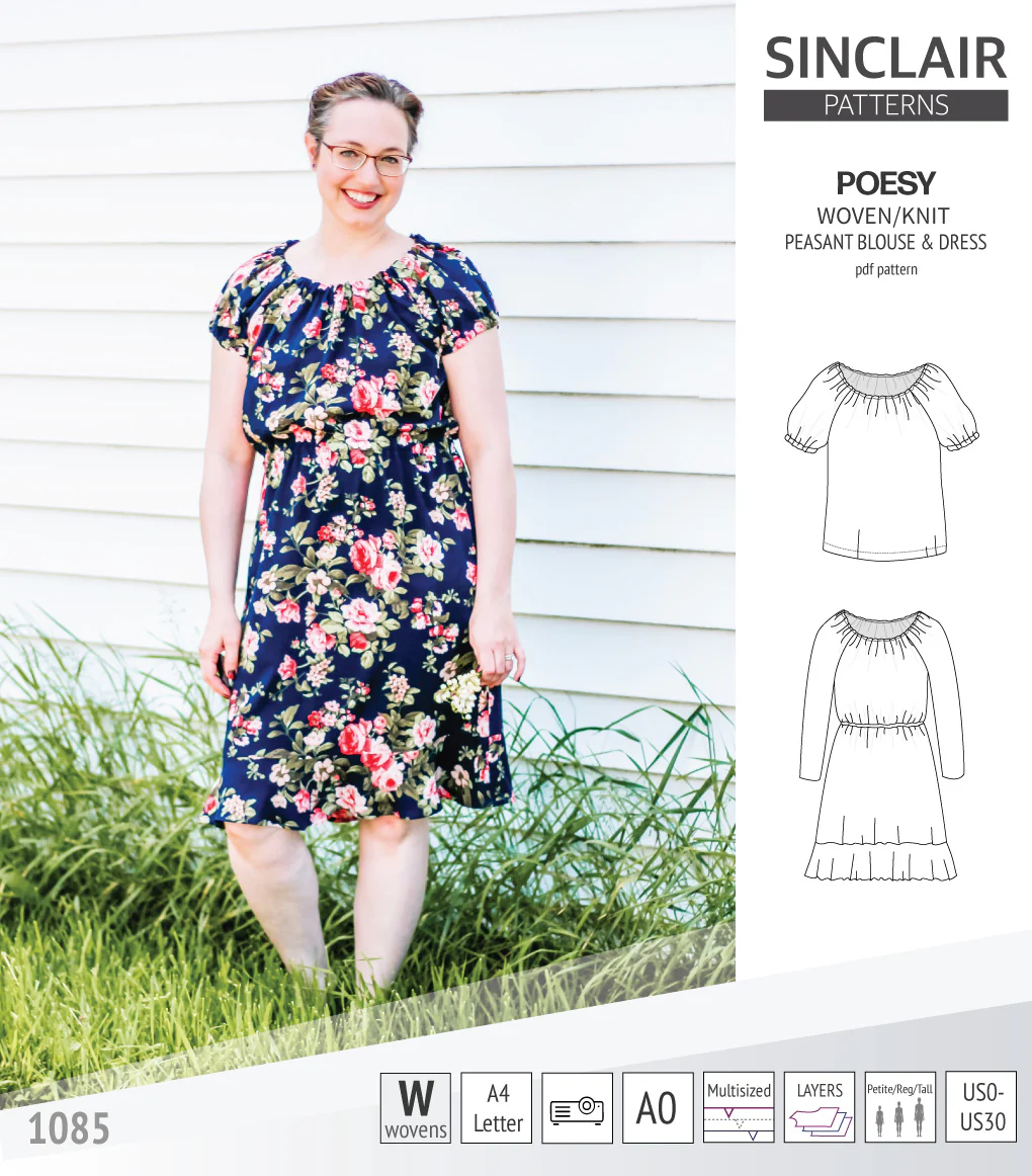 Poesy woven / knit peasant style blouse, tunic and dress (PDF) - Image 62