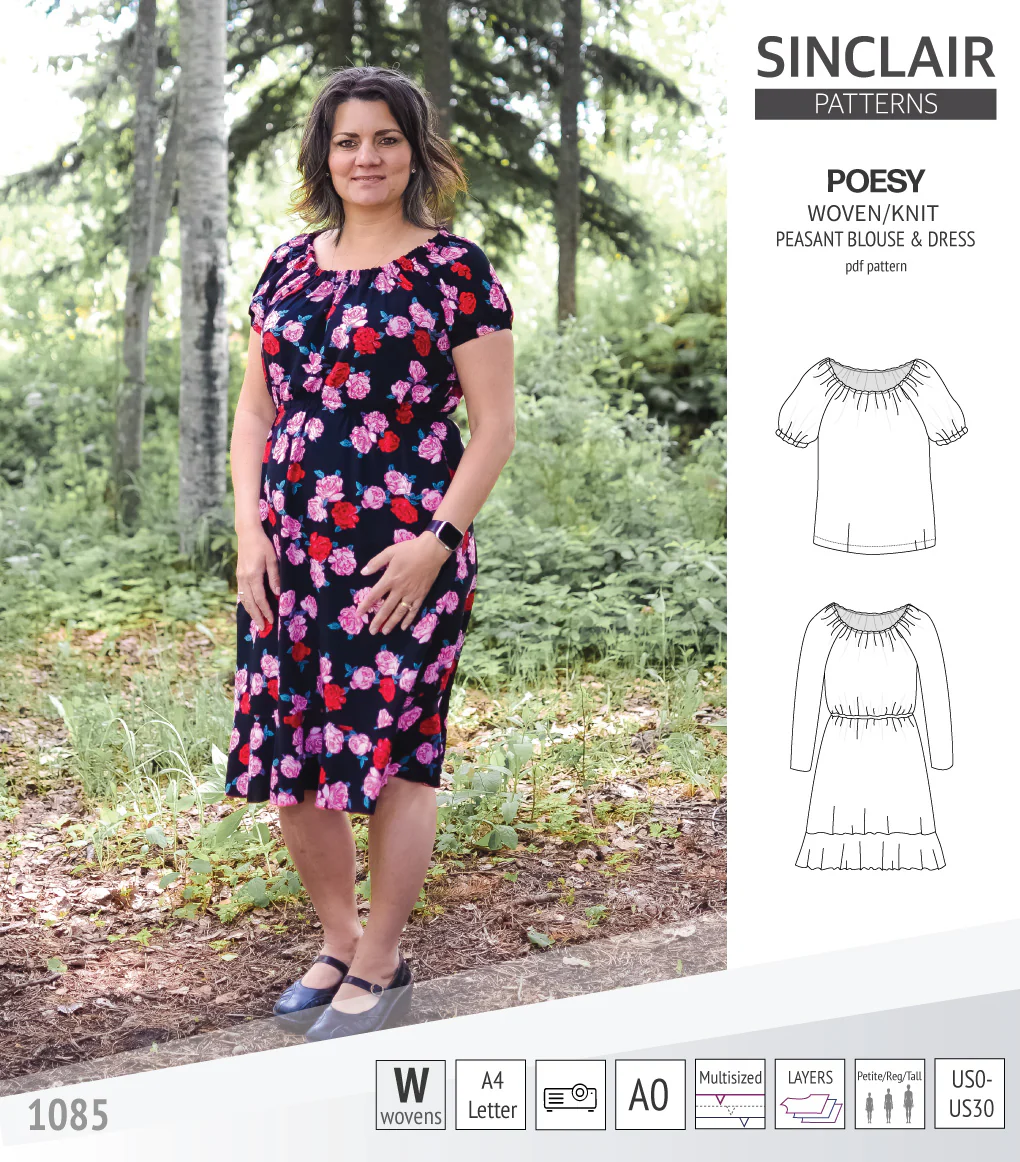 Poesy woven / knit peasant style blouse, tunic and dress (PDF) - Image 63