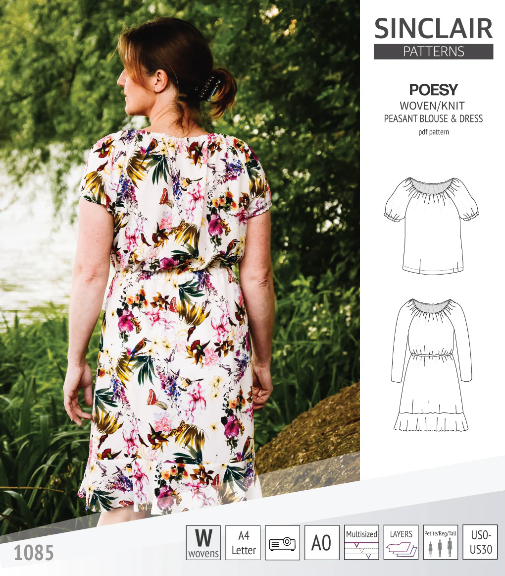 Poesy woven / knit peasant style blouse, tunic and dress (PDF) - Image 64