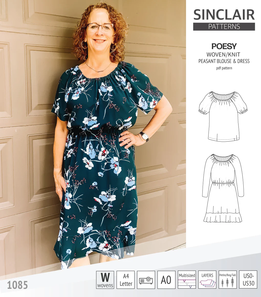 Poesy woven / knit peasant style blouse, tunic and dress (PDF) - Image 65