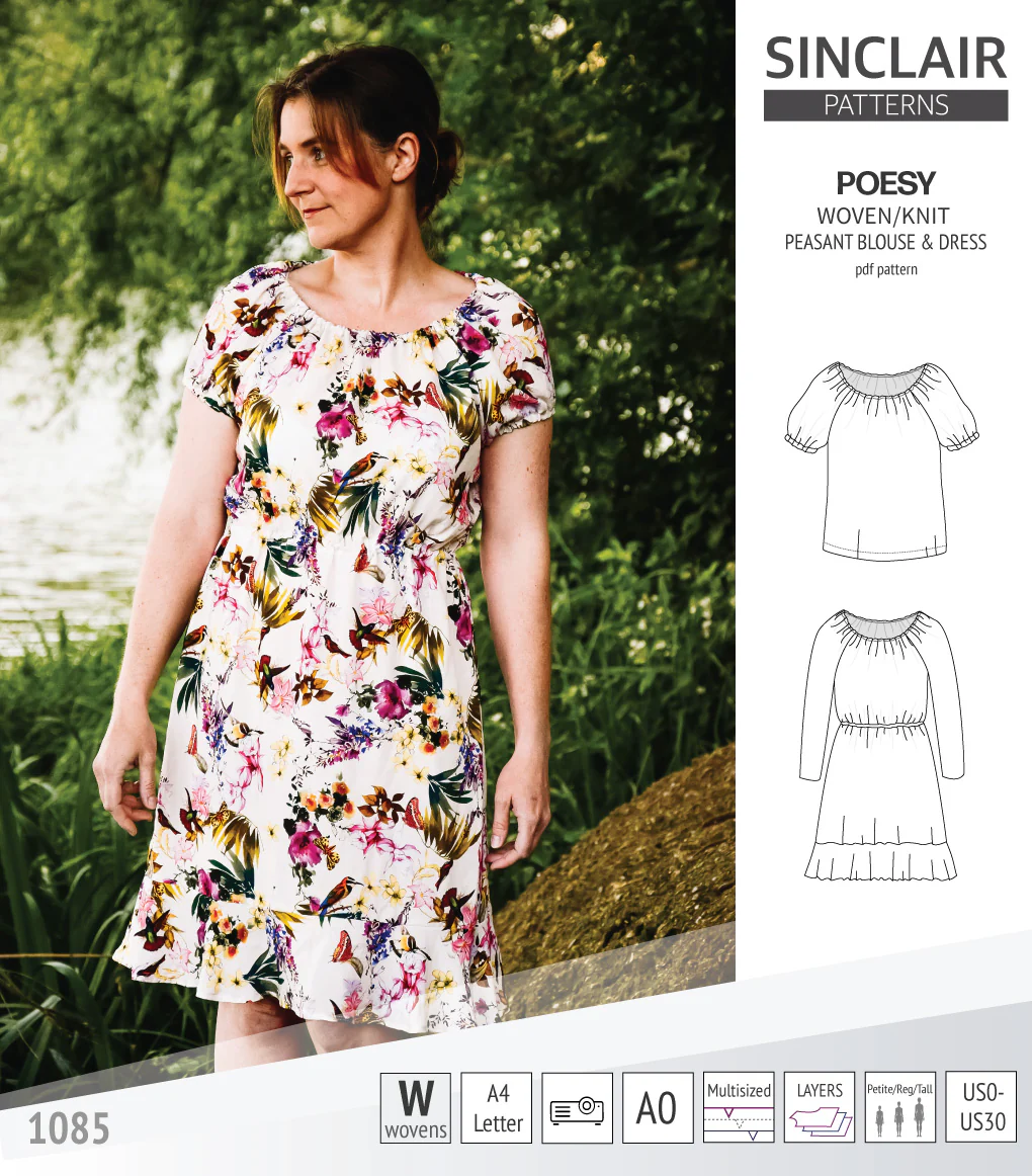 Poesy woven / knit peasant style blouse, tunic and dress (PDF) - Image 66