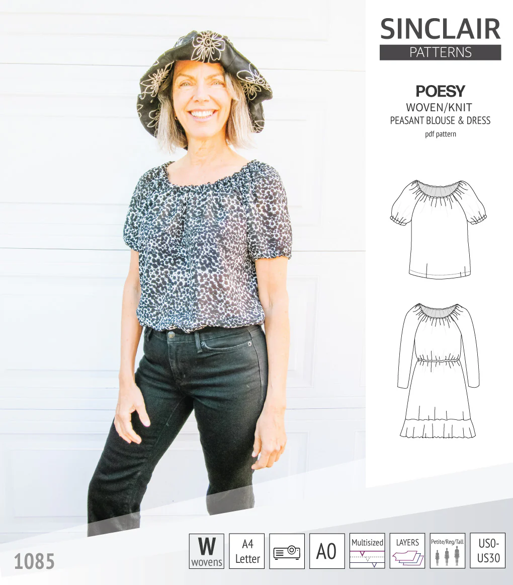 Poesy woven / knit peasant style blouse, tunic and dress (PDF) - Image 7