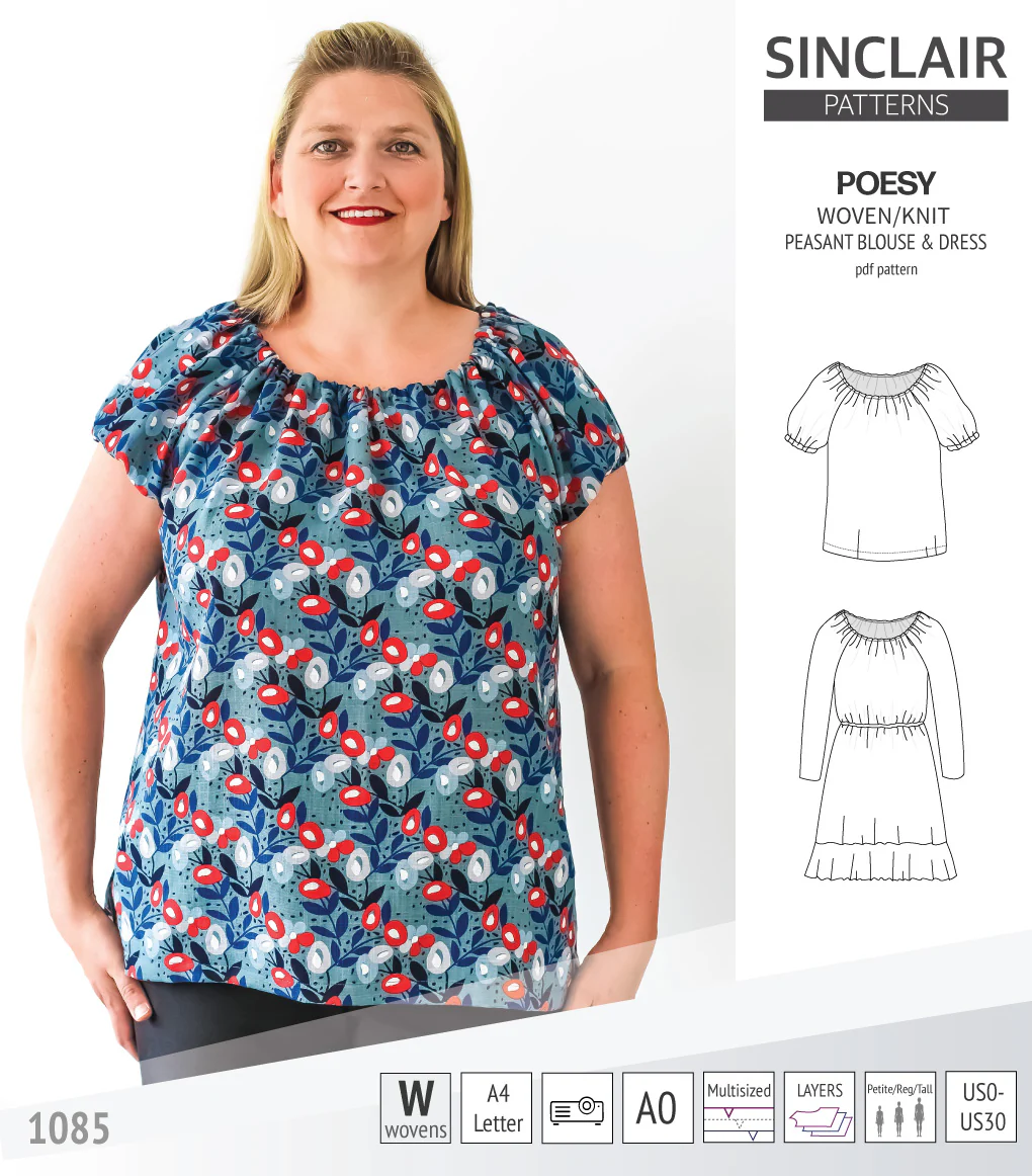 Poesy woven / knit peasant style blouse, tunic and dress (PDF) - Image 8
