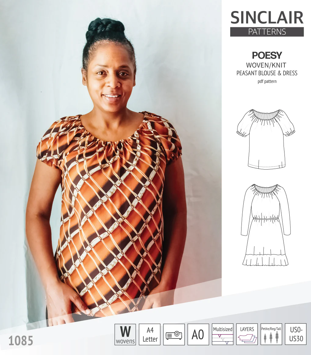 Poesy woven / knit peasant style blouse, tunic and dress (PDF) - Image 9