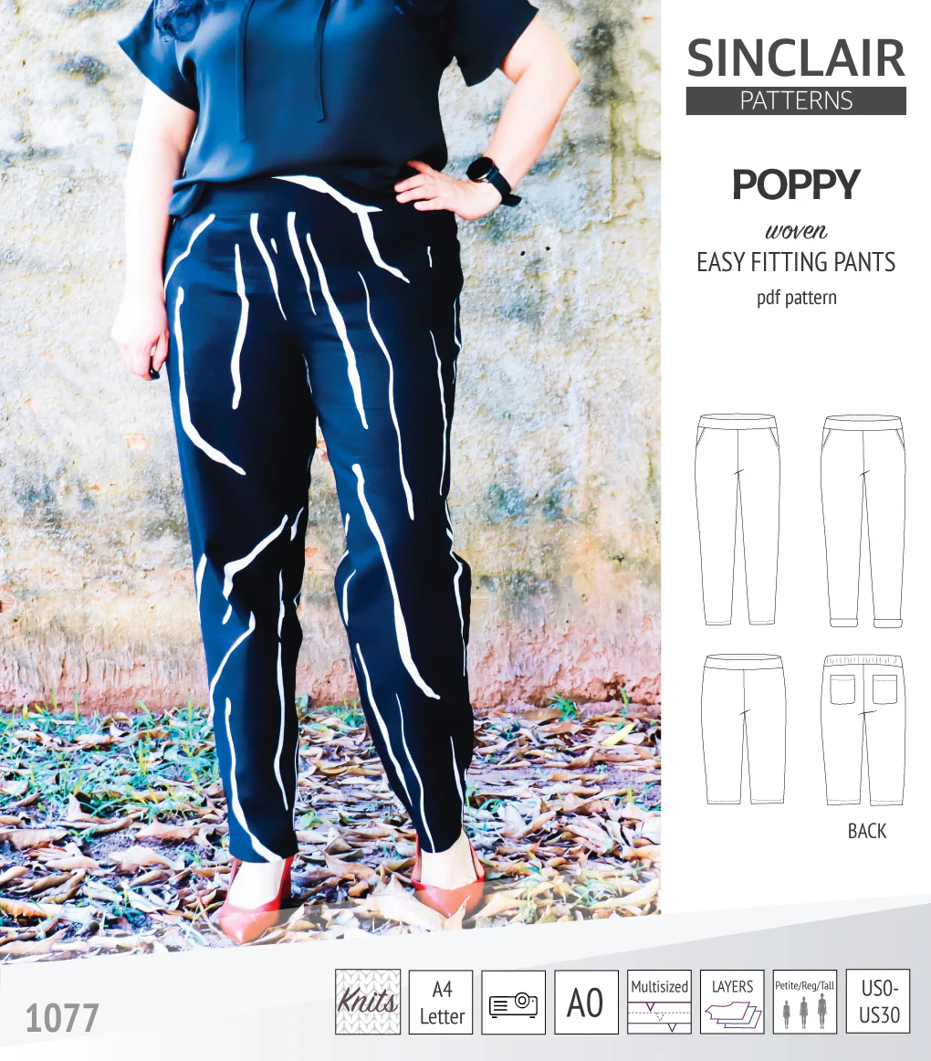 Poppy easy fitting pants for woven fabrics (PDF) - Image 24