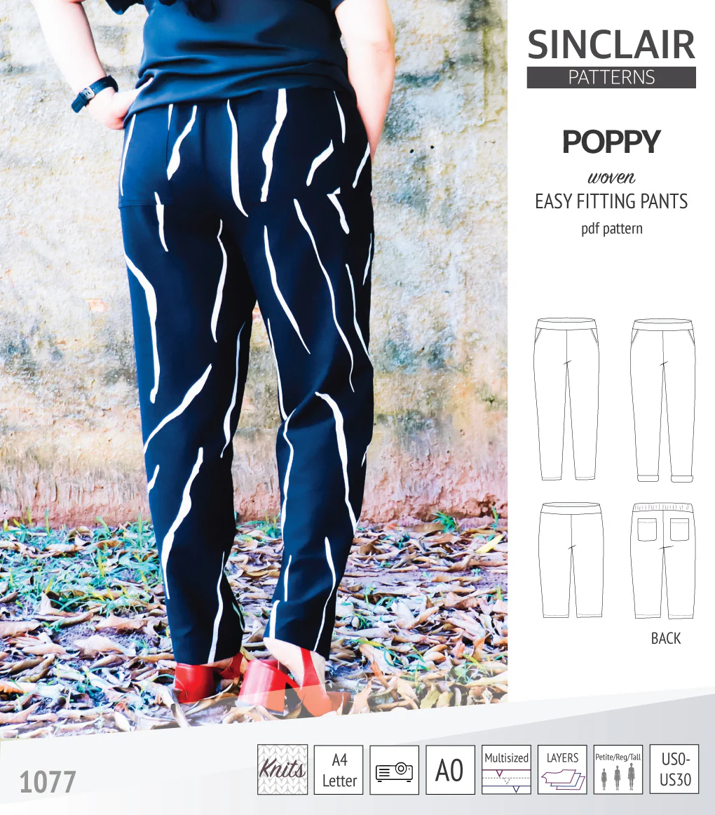 Poppy easy fitting pants for woven fabrics (PDF) - Image 25