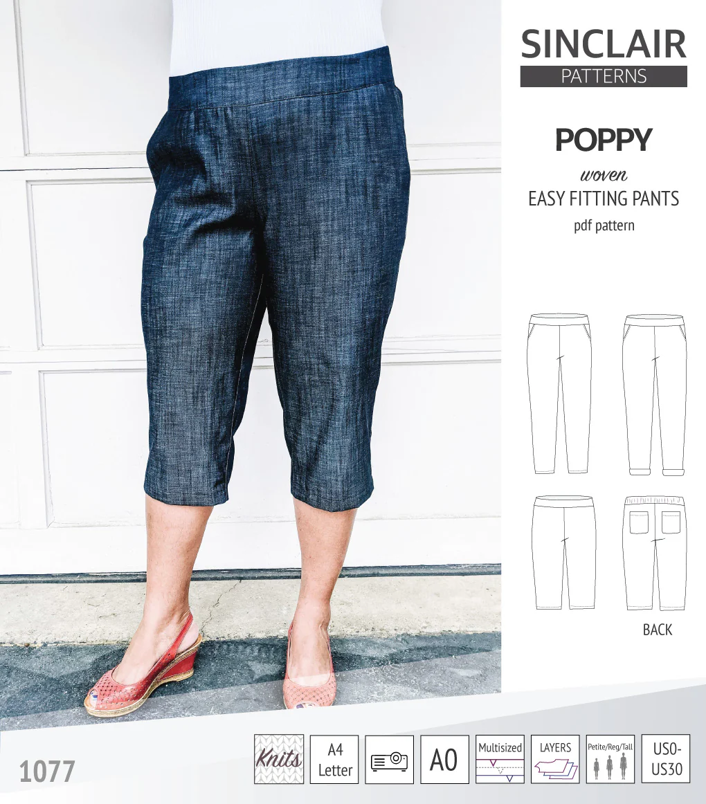 Poppy easy fitting pants for woven fabrics (PDF) - Image 26