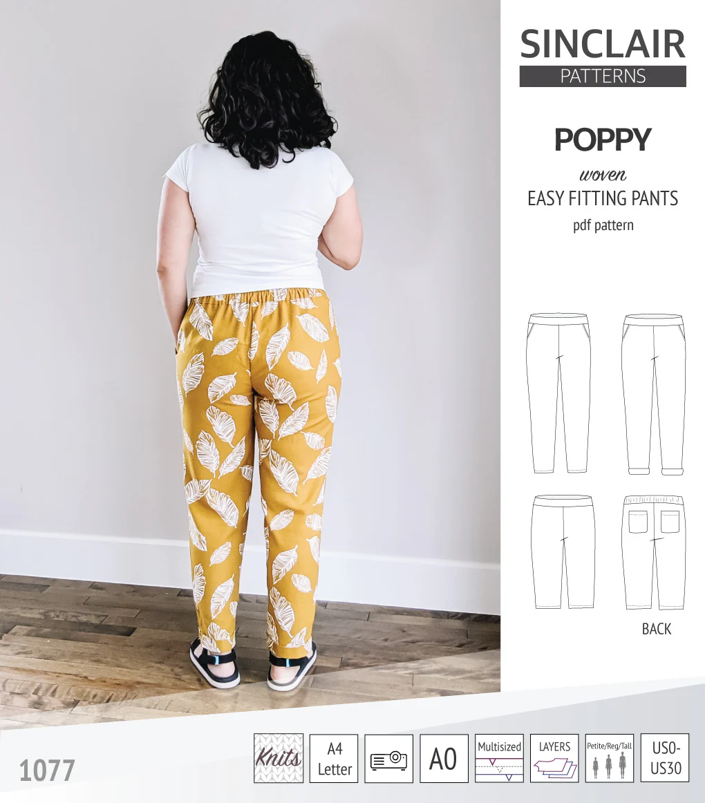 Poppy easy fitting pants for woven fabrics (PDF) - Image 3