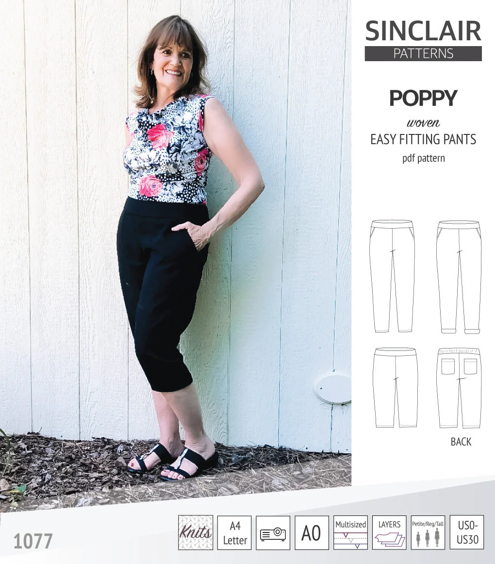 Poppy easy fitting pants for woven fabrics (PDF) - Image 30