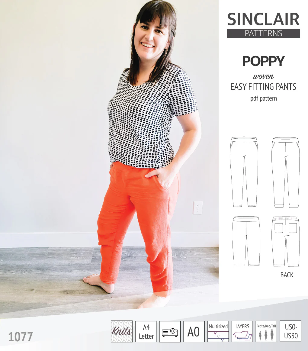 Poppy easy fitting pants for woven fabrics (PDF) - Image 34