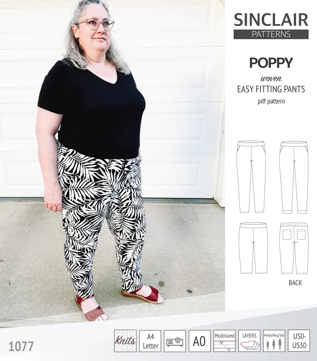 Poppy easy fitting pants for woven fabrics (PDF) - Image 36