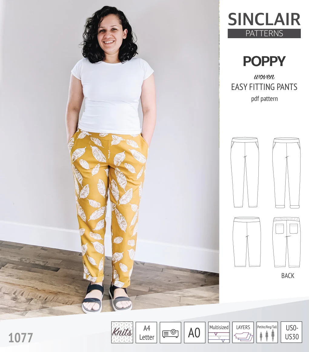 Poppy easy fitting pants for woven fabrics (PDF) - Image 4