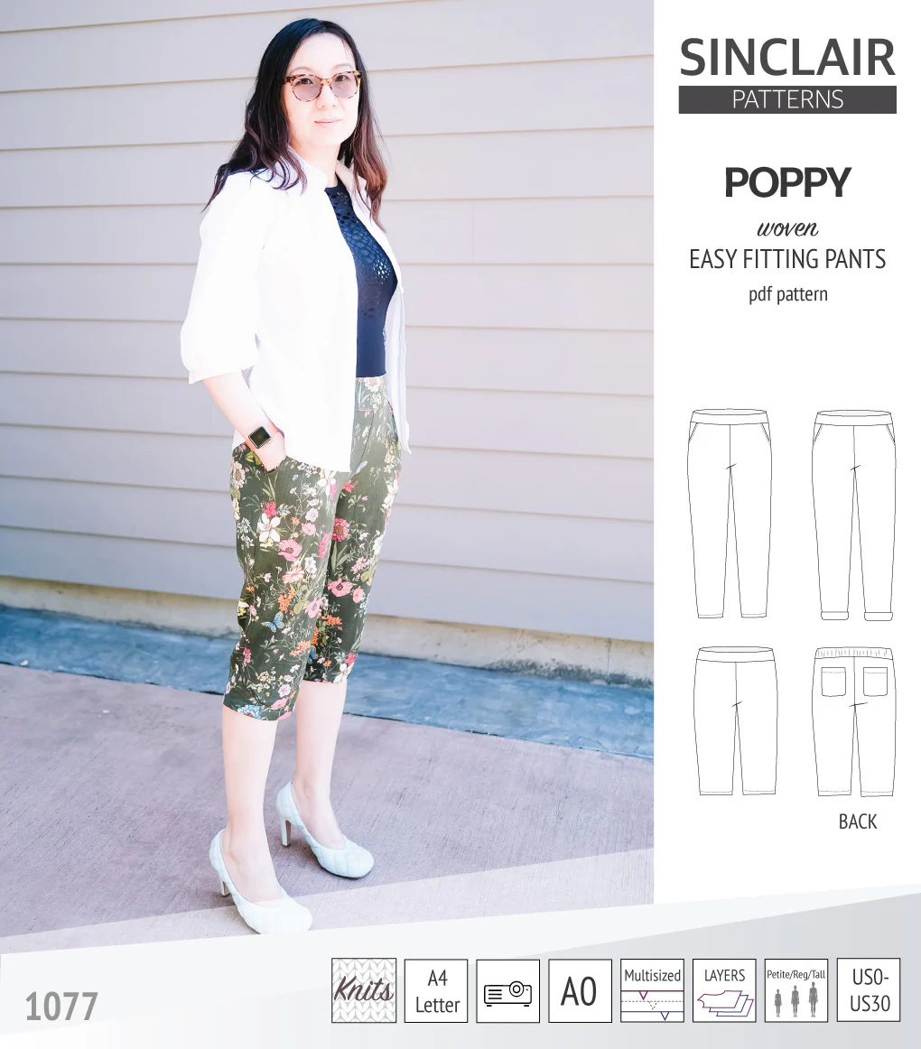 Poppy easy fitting pants for woven fabrics (PDF) - Image 43