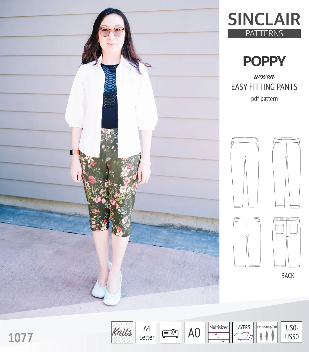Poppy easy fitting pants for woven fabrics (PDF) - Image 44