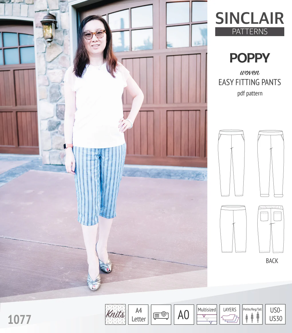 Poppy easy fitting pants for woven fabrics (PDF) - Image 45